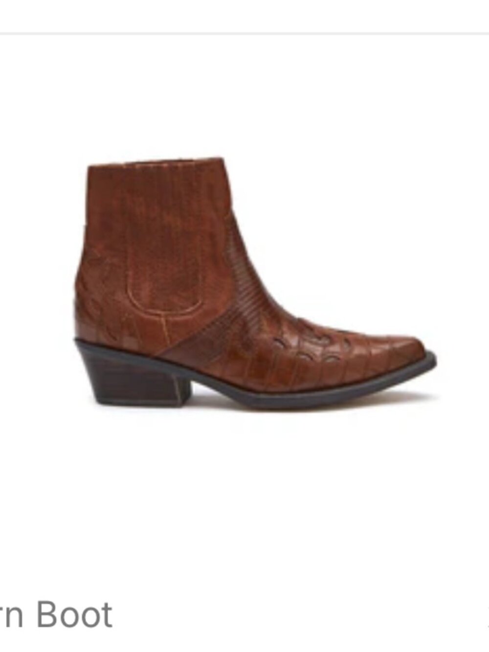 Coconuts by Matisse Brown Croc Western Ankle Boots | Size 8.5 | New in Box 🤠